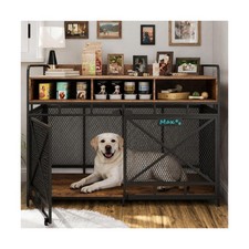 Fulhope Dog Crate Furniture, 48" Heavy Duty Wooden Dog Crate End Table, XL Do...