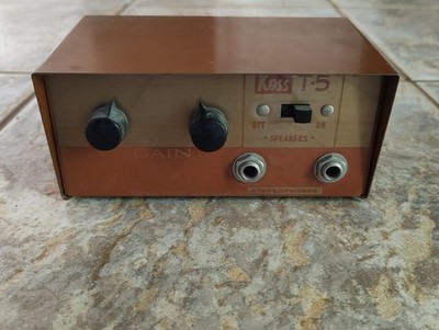KOSS T-5 Stereophones ~ Speaker Headphone Junction Box ~ 1960s Vintage UNTESTED