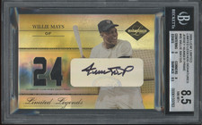 2005 Leaf Limited Limited Legends Willie Mays 3/5 Jersey BGS 8.5 10 Auto