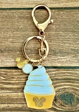 Dole Whip Mickey Glitter Gold Keychain Backpack Tag Purse Charms