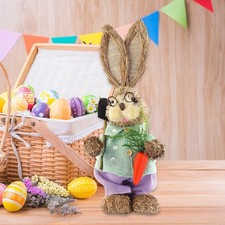 Bunny Figurine Sculpture Easter Decoration Cute Garden Decor for Bedroom Balcony