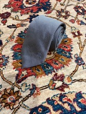 Burberry Blue Textured Silk Necktie Made in Italy Flaw