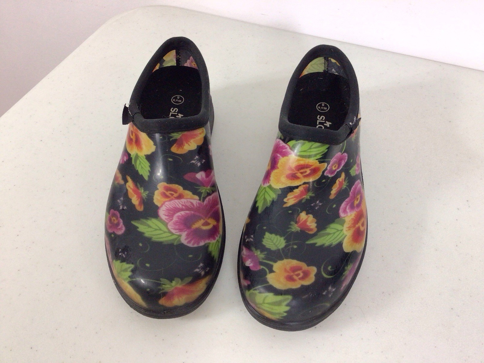 Sloggers Floral Waterproof Shoes Garden Clogs Womens 8