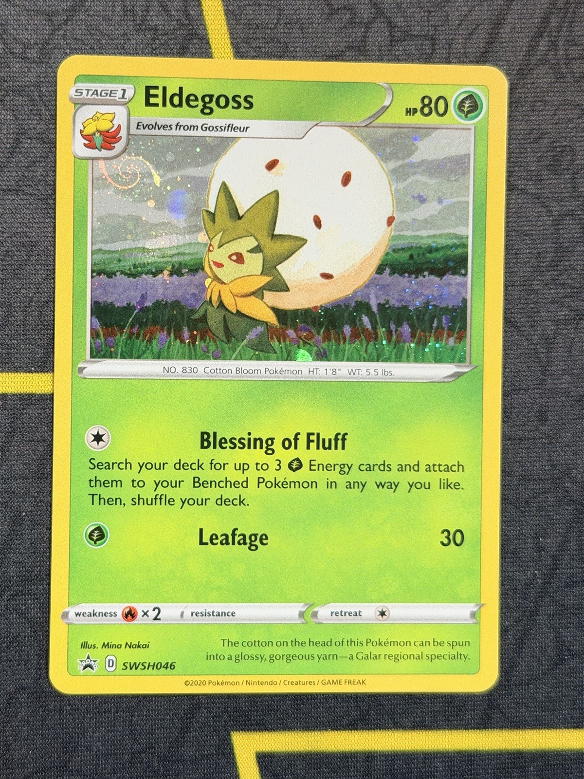 Pokémon TCG Eldegoss SWSH046 Promo HD Swirl Cosmo Holo NM