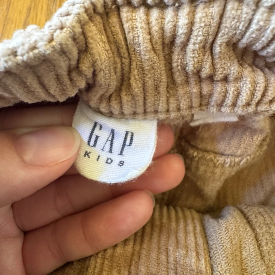 Falda de Pana Gap Niñas Talla 6 Reg Botones de Metal 4 Bolsillos Caqui Cintura Ajustable Foto 2 de 4