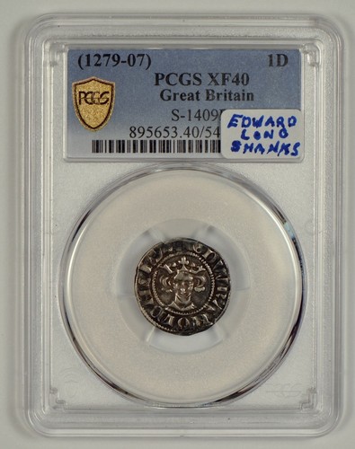 1279 Great Britain Edward I (Edward Longshanks) Silver Penny Graded XF40 by PCGS
