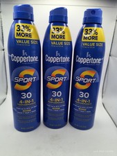 Coppertone Spf 30 Sport 4-In-1 Performance Sunscreen Spray 7.3 oz Lot Of 3