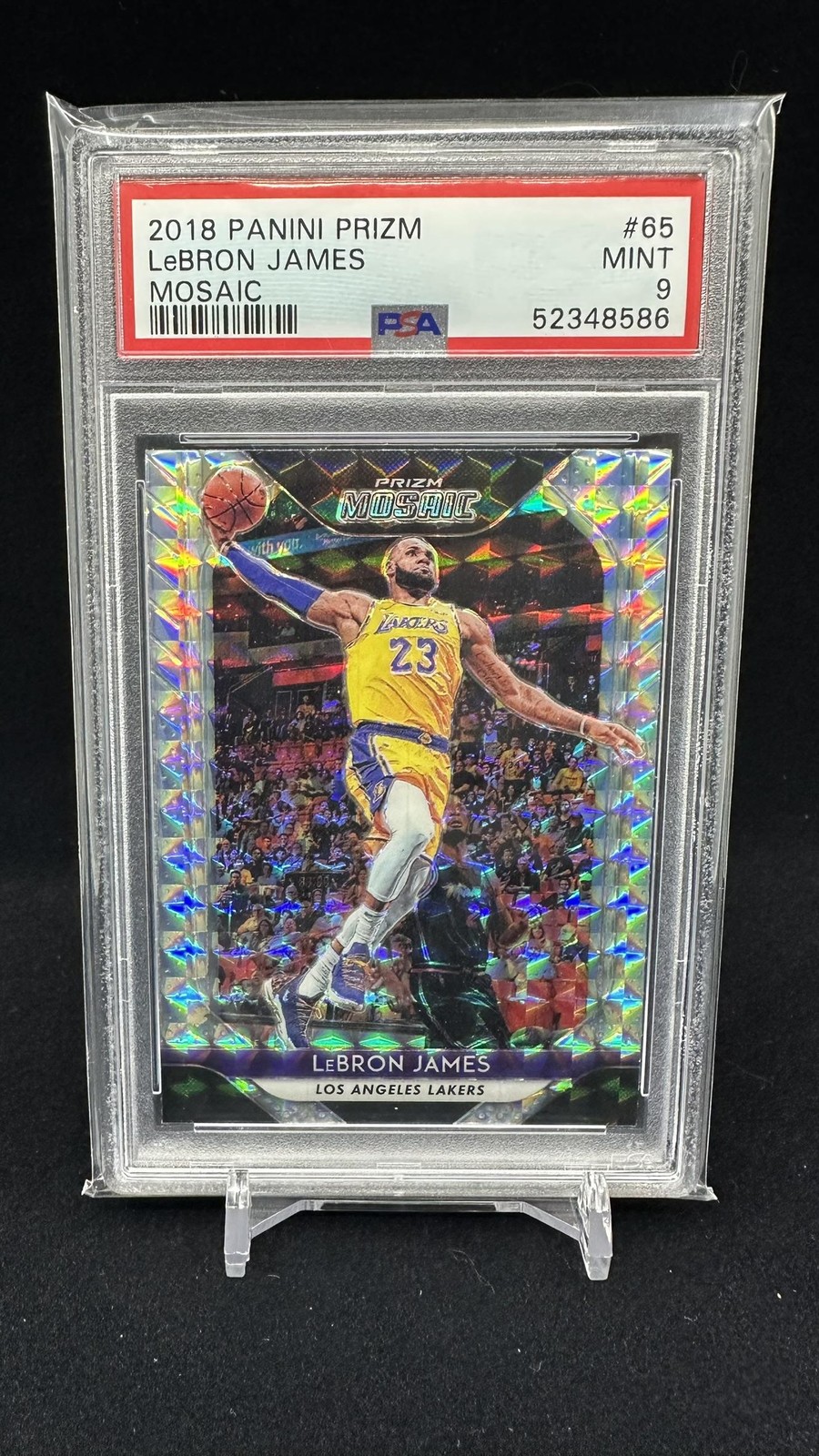 LeBron James 2018-19 Panini Prizm Mosaic #65 Silver Mosaic PSA 9
