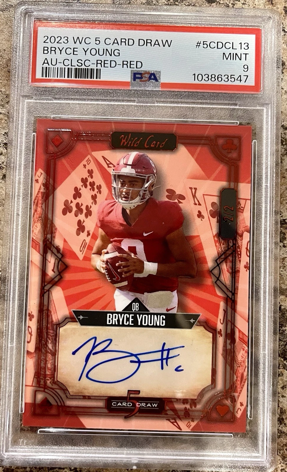 Bryce Young Wild Card 5 Card Draw Autographs #5CDCL13 Classic-Red Foil-Red