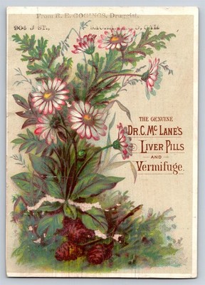 Victorian Trade Card Dr. McLane's Vermifuge Liver Pills Quack Medicine 3AD36