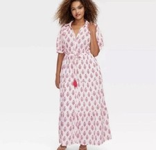 NWT Roller Rabbit x Target Maxi Dress Pink Messilla Bouquet Print Womens XL