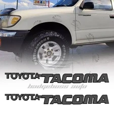 For 1995-2004 Tacoma Emblem Front Door Side Fender Badge Matte Black Letter 2pcs