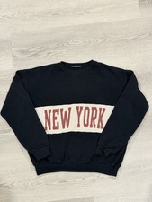 Brandy Melville New York Crewneck Sweatshirt Navy One Size 2010s Excellent