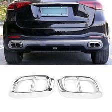 Auspuff Endrohrblende Auto für Benz GLC GLE GLS X253 W167 2020-2022 Silber & Auspuff Endrohrblende Auto für Benz GLC GLE GLS X253 W167 2020-2022 Silber &