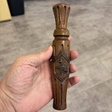 Vintage Jeff Faigley Lancaster Ohio Carved Duck Call Excellent Cond Metal Reed