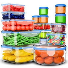 32PC Large Food Storage Containers Set BPA Free Airtight Microwave Safe Bowls
