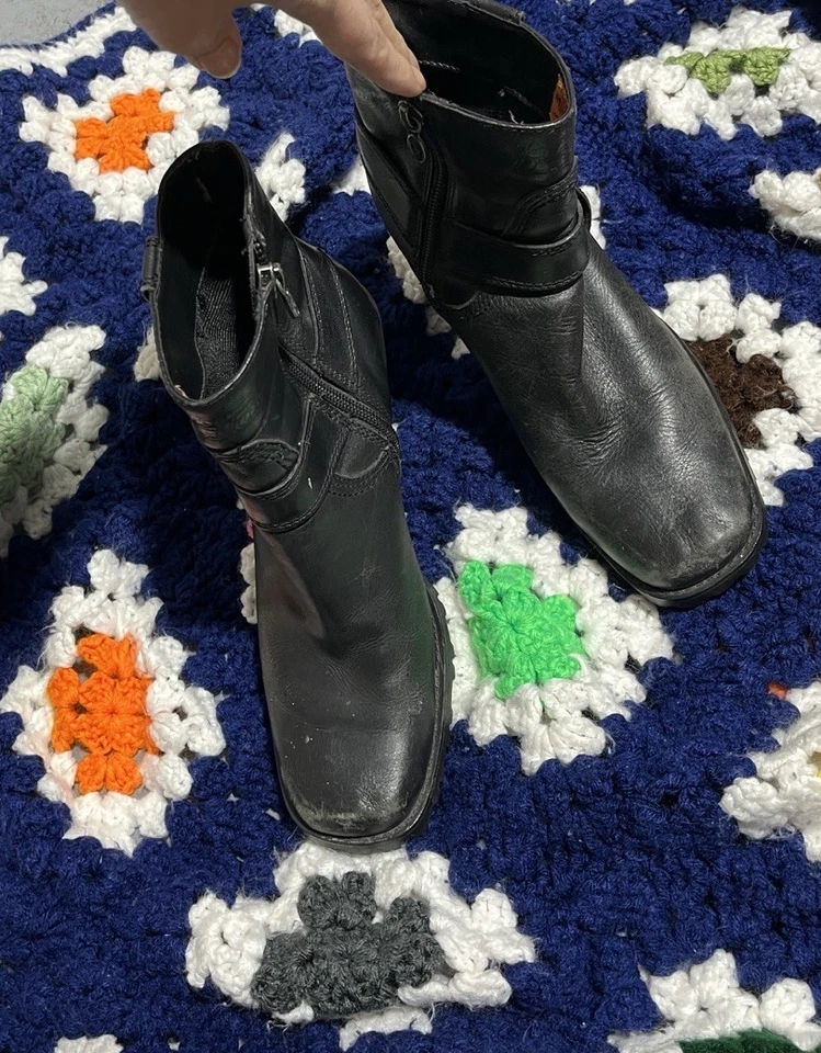 Harley Davidson Cuero Negro Icónico Arnés Tacón Botas De Colección 6 Foto 2 de 3