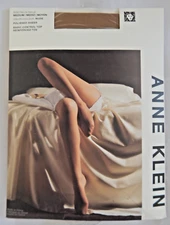 Anne Klein Polished Sheer Nude Basic Control Top Pantyhose Reinforced Toe Size M