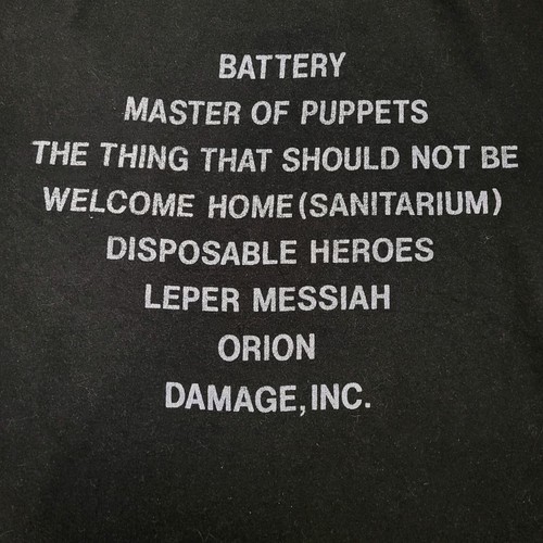 Vintage Metalica Tour T-Shirt Master Puppets 1986 Rock Band Black 10 M Women's - Picture 5 of 6