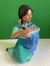 Vintage Native American Indian Women and Baby. Byron Molds 1979