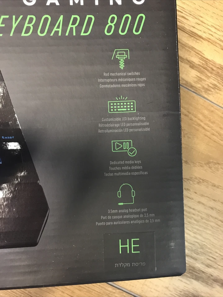 HP Pavilion Gaming Hebrew Keyboard 800 5JS06AA#ABT New Sealed - Image 4 of 4