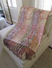 Woven Fringed Paisley Throw Blanket 70"
