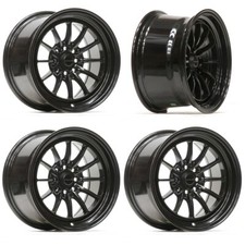 ULTRALITE UL12 15" x 8.25J ET20 4x100 4x108 GLOSS BLACK LIGHT ALLOY WHEELS Y3171
