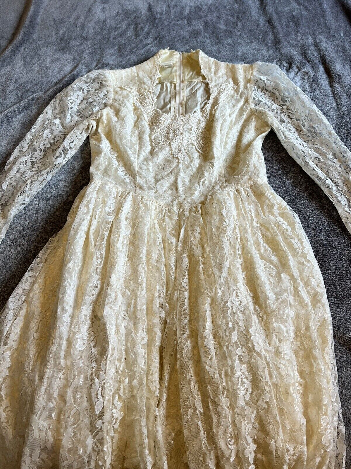 Vintage Gunne Sax Ivory Dress Jessica McClintock … - image 8