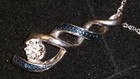 *LAST 1* NEW KAY Jewelers Sterling Silver Blue & White 7 Diamond Weave Necklace — photo 5
