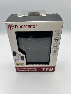 Transcend 1TB StoreJet 25M3 USB Portable Hard Drive Anti