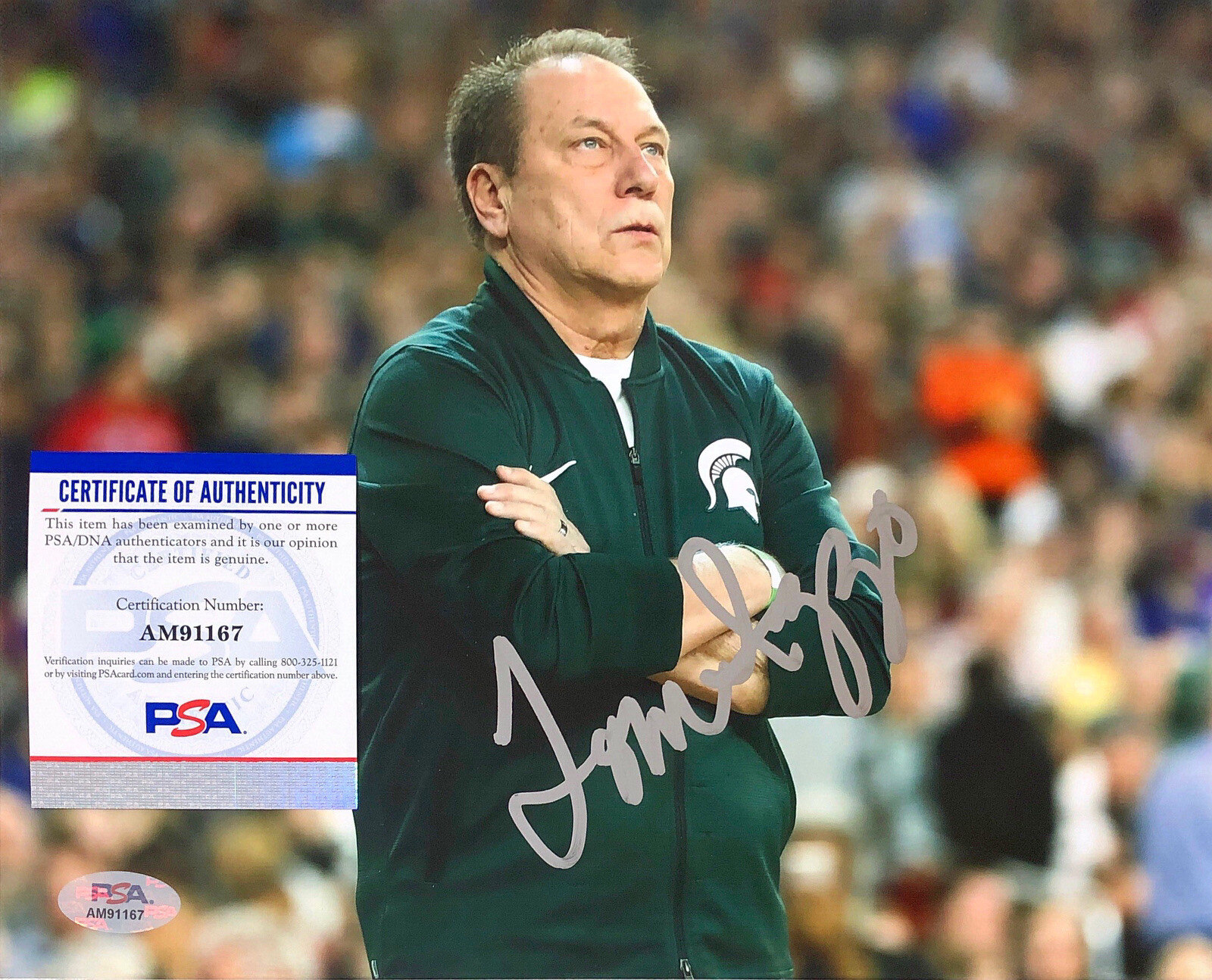 Tom Izzo Autographed Signed Michigan State Spartans MSU 8X10 PHOTO PSA/DNA COA 