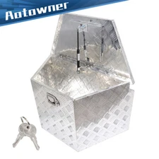 29 Inch Silver Aluminum Tool Box Trailer Tongue Box Camper Storage w/Lock & Keys