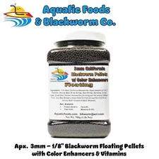 3mm Floating California Blackworm Pellets w/ Color Enhancers & Vitamins