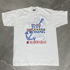 Mardi Gras Carnival Cruises Vintage 80s Mens Large Tshirt