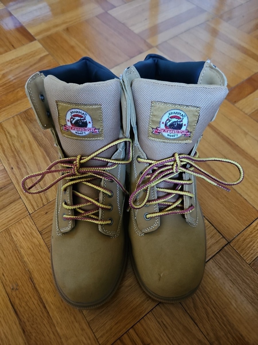 Brahma Men Sz 11 Tan Leather Slip-Resistant Steel Toe Boots  display picture 1