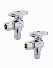 EFIELD 2 PCS 1/2" PEX-A X 3/8"OD BRASS 1/4 TURN STOP ANGLE VALVE-LEAD FREE