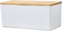 Tesa Baboo Badorganizer M Mit Bambus-Deckel, Matt-Weiß - Bad-Aufbewahrungsbox Zu