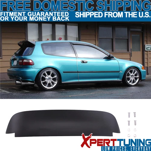 Fits 92-95 Honda Civic Duckbill Spoon EG EH Rear Roof Spoiler ABS Matte Black