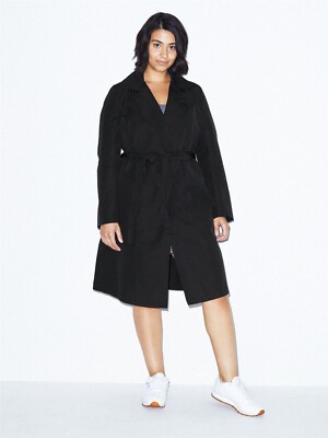 American Apparel Classic Trench Coat M Black NWOT (642)