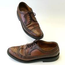 Vtg Dexter Oxford Wingtip Brogue Mens Dress Shoes Brown Lace Up Made in USA 9.5D