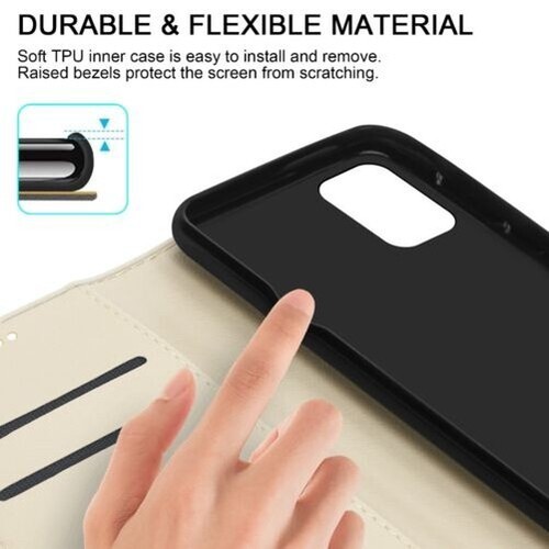 For Nokia C32 Case Slim Leather Wallet Stand Phone Cover + Screen Tempered Glass - Picture 8 of 21