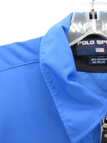 VINTAGE Ralph Lauren Polo Sport Jacket Men Medium Blue Windbreaker Full Zip 90s* - Picture 6 of 15