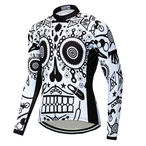 Men's Skull Cycling Jersey Long Sleeve Road Bike Clothing Cycle Top Shirt S-5XL - Bild 10 von 10