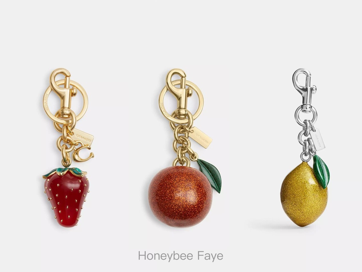 NWT Coach Strawberry/Orange/ Lemon Bag Charm CAO50/CAO51/CAO52 | eBay