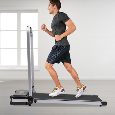 2 in 1 Folding Electric Treadmill Under Desk Walking Pad Home Office Portable