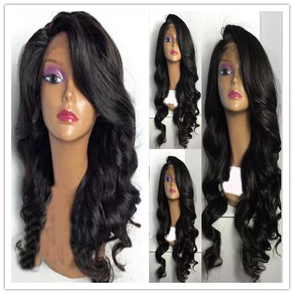 Natural full lace top human hair wigs