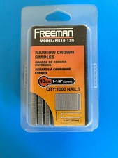 Freeman NS18-125 18-Gauge Collated 1/4" Narrow Crown Staples 1-1/4" L 1000