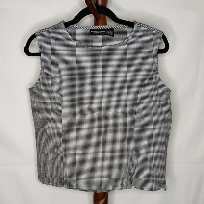 Good Clothes Collection women's size 12P tank top black white checked round neck