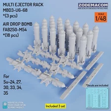 1/48, Air drop bomb, FAB250-M54 with MER for Su-27,30,33,34,35 scale model
