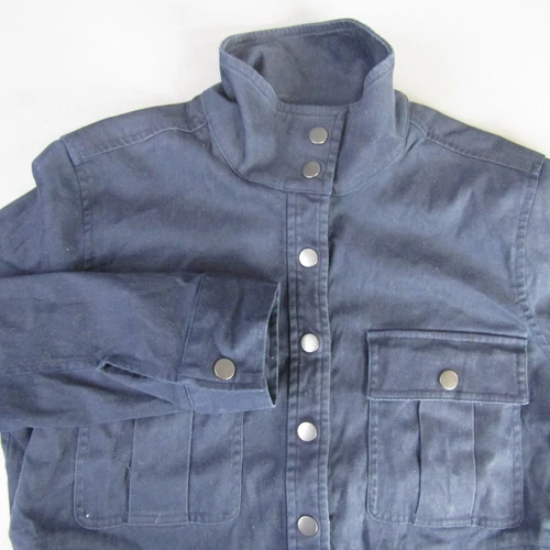 Pendleton Snap Button Jacket Women's Size S Navy Blue Small Elastic Waist Coat